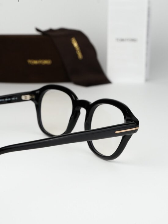 Tom Ford Women Eyeglasses Black Blue Block Round FT5871-B 001 NEW AUTHENTIC main image 4